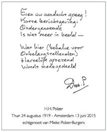 Rouwadvertentie van Drs. P. 